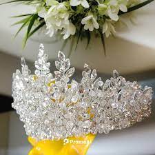 Silver Heavy Crown for Bride