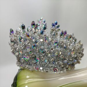 Silver Multi Heavy Crown For Bride
