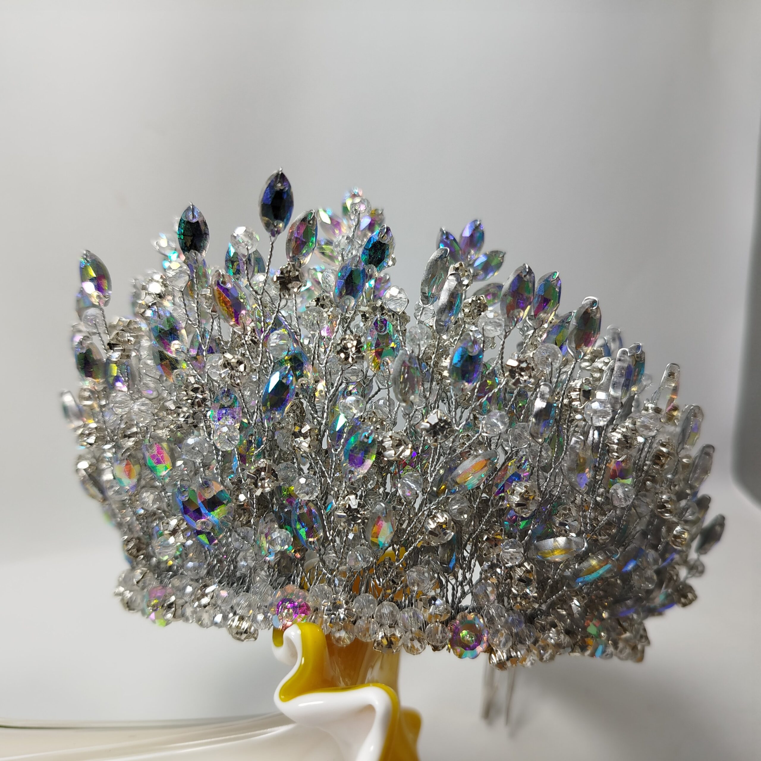 Silver Multi Heavy Crown For Bride - Image 4