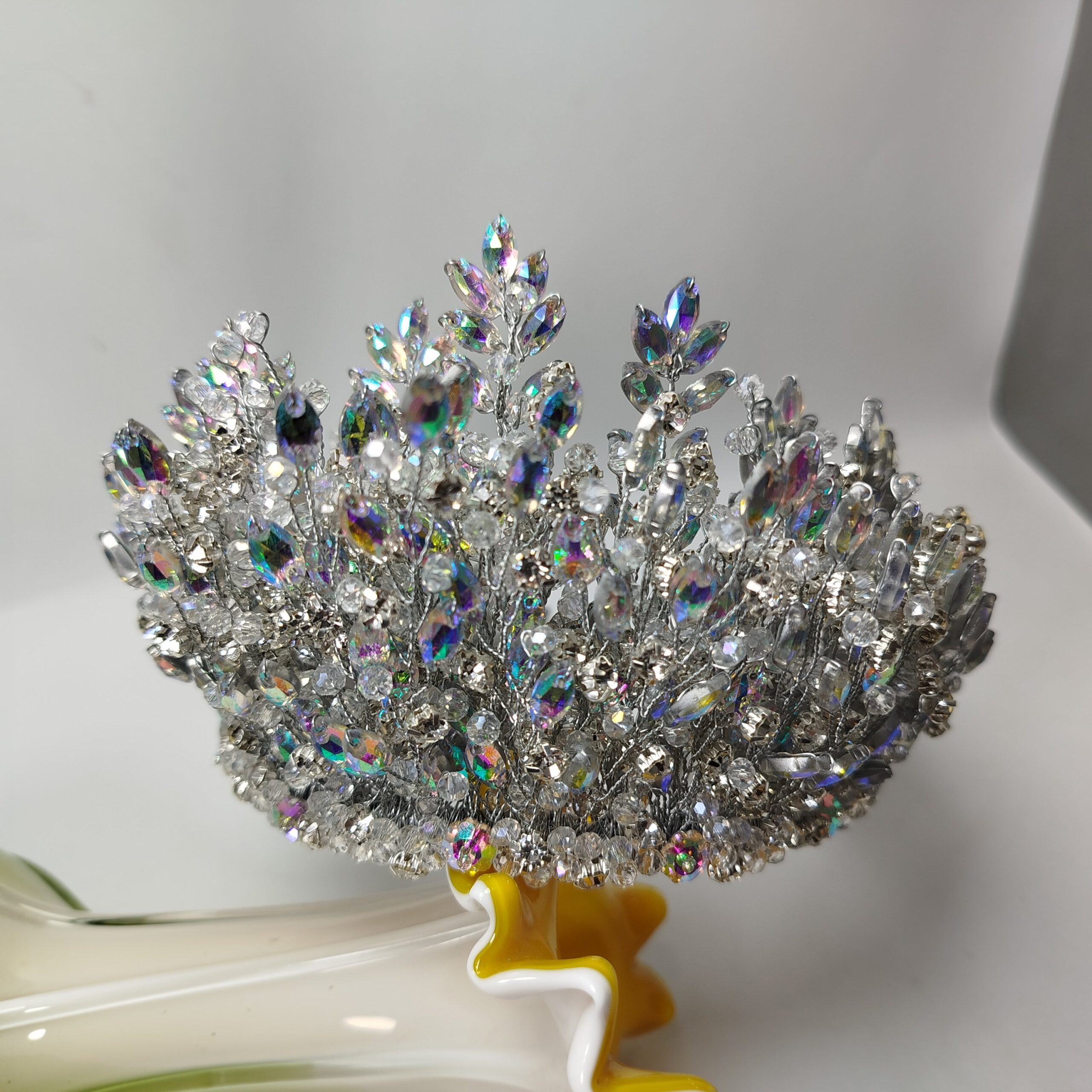 Silver Multi Heavy Crown For Bride - Image 2