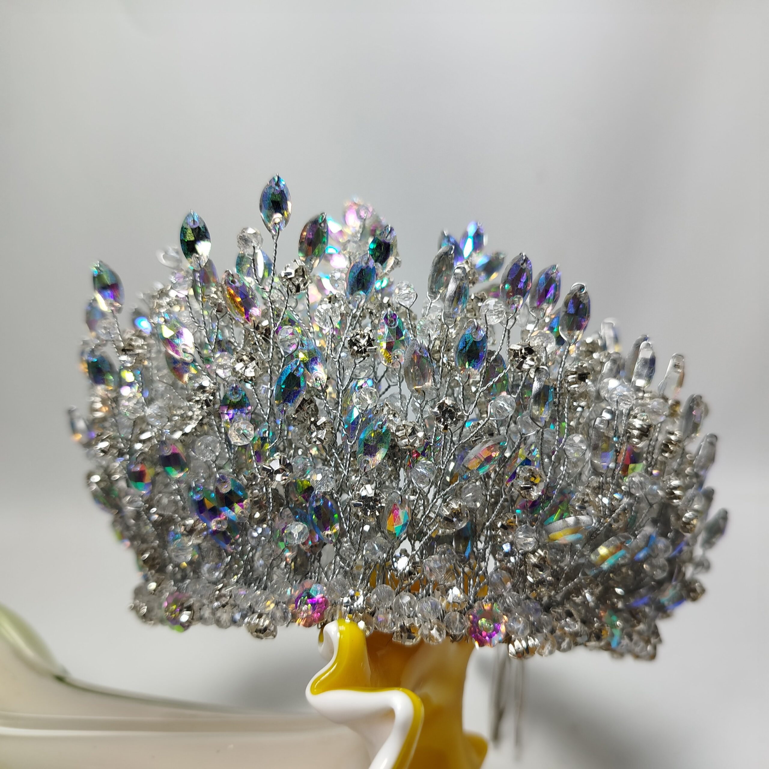 Silver Multi Heavy Crown For Bride - Image 5