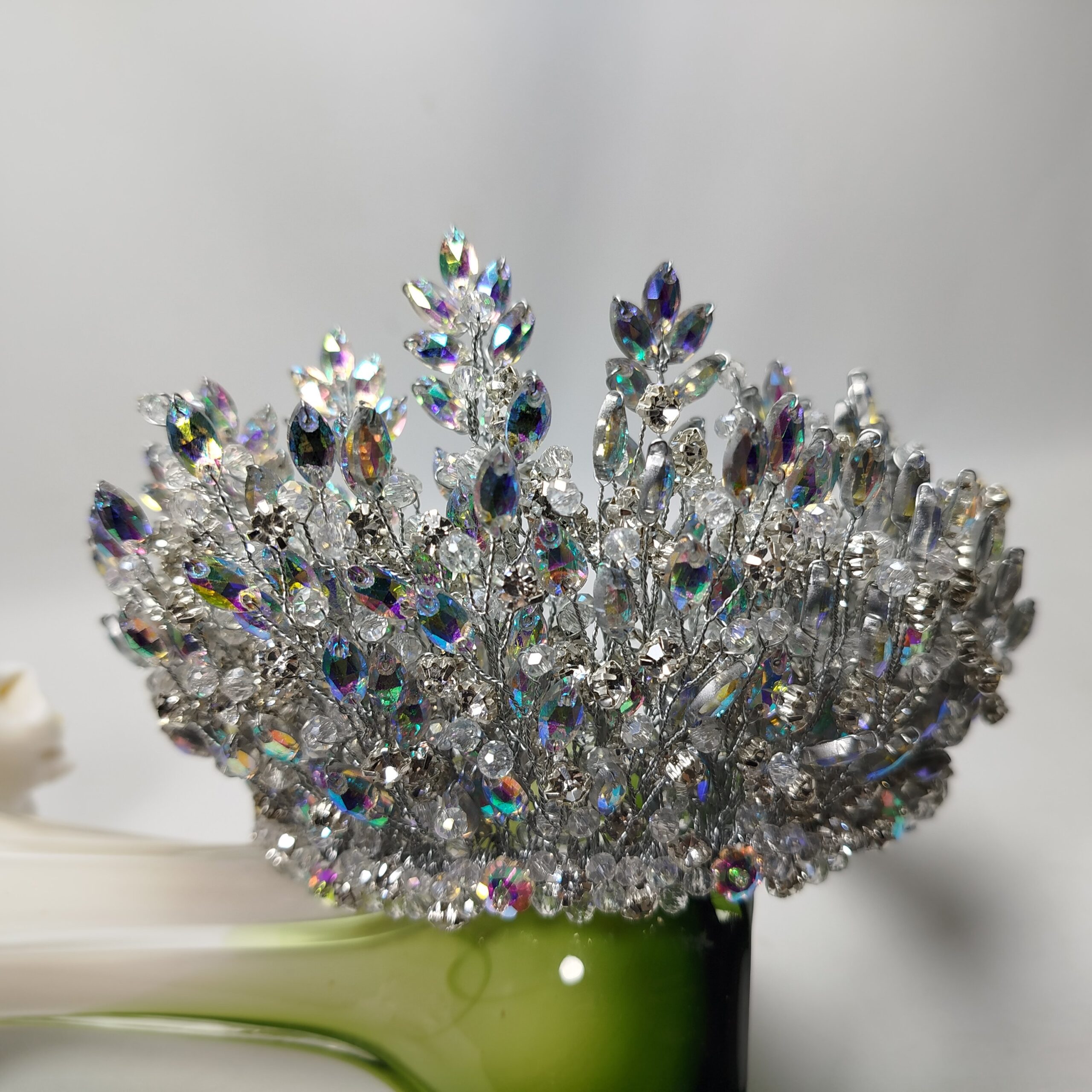 Silver Multi Heavy Crown For Bride - Image 6