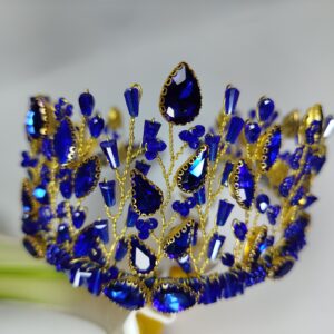 Blue Crown for Bride Girls Women Party Weddings