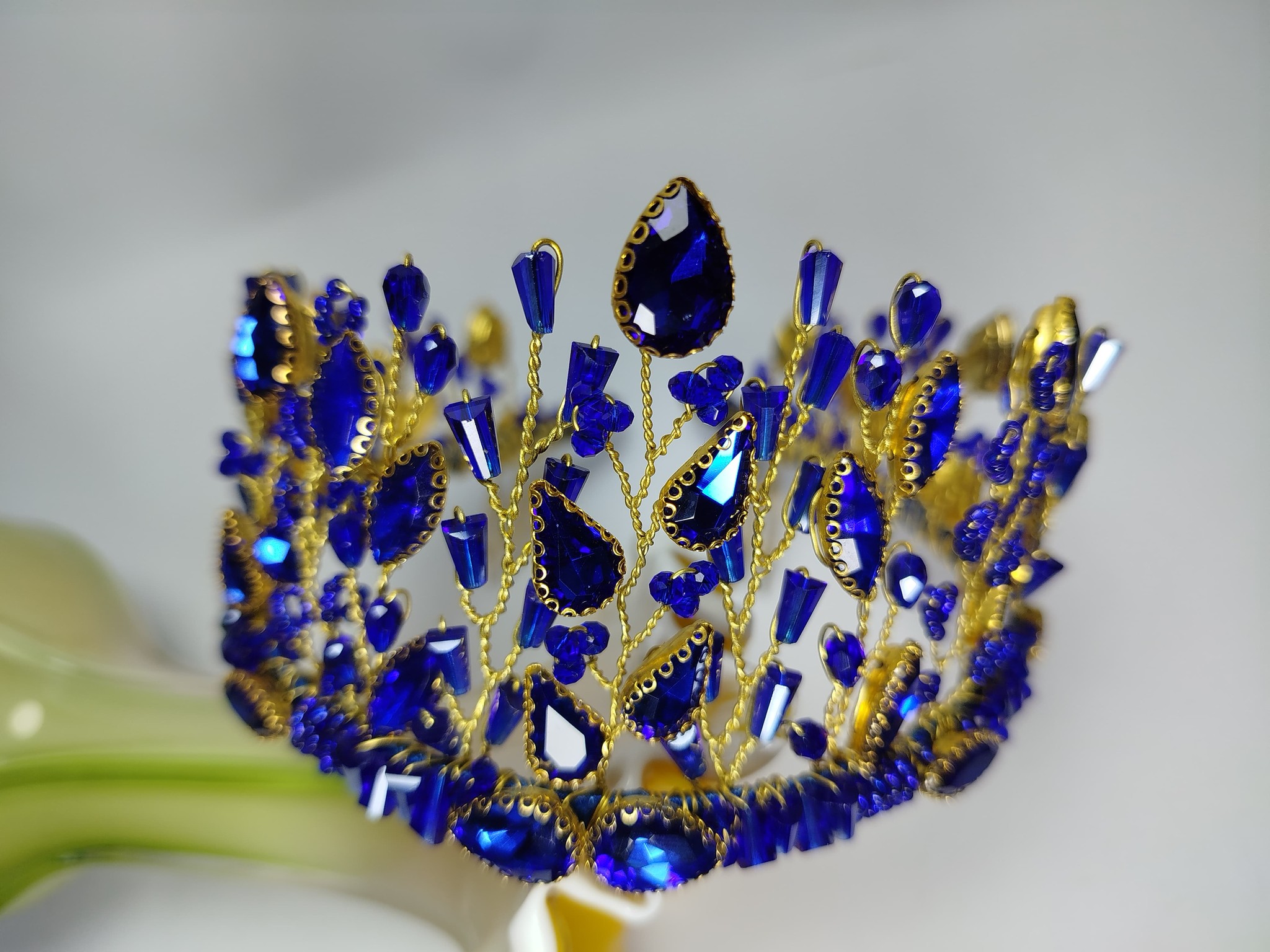 Blue Crown for Bride Girls Women Party Weddings