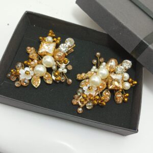 Fancy Golden Hair Pins for Party and Weddings (Set of 2)