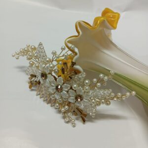 White & Gold Hair Comb