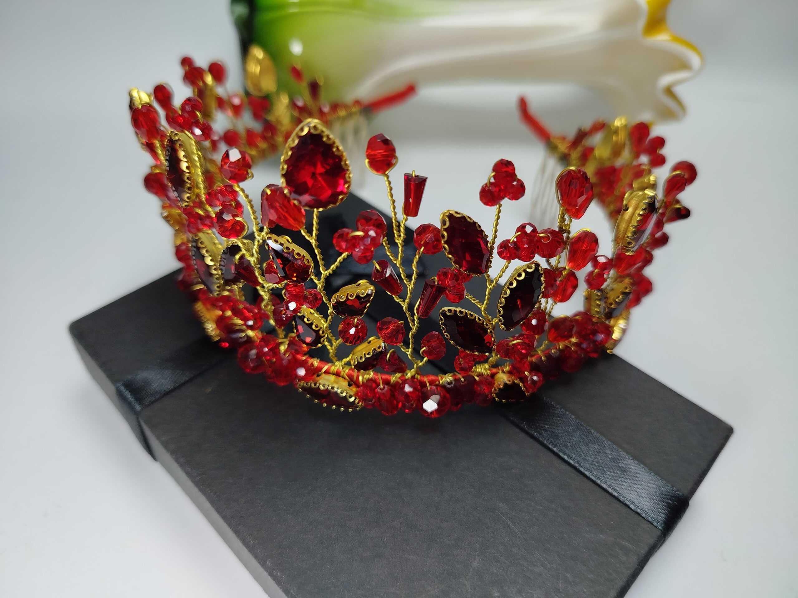 Pure Red Crown for Bride