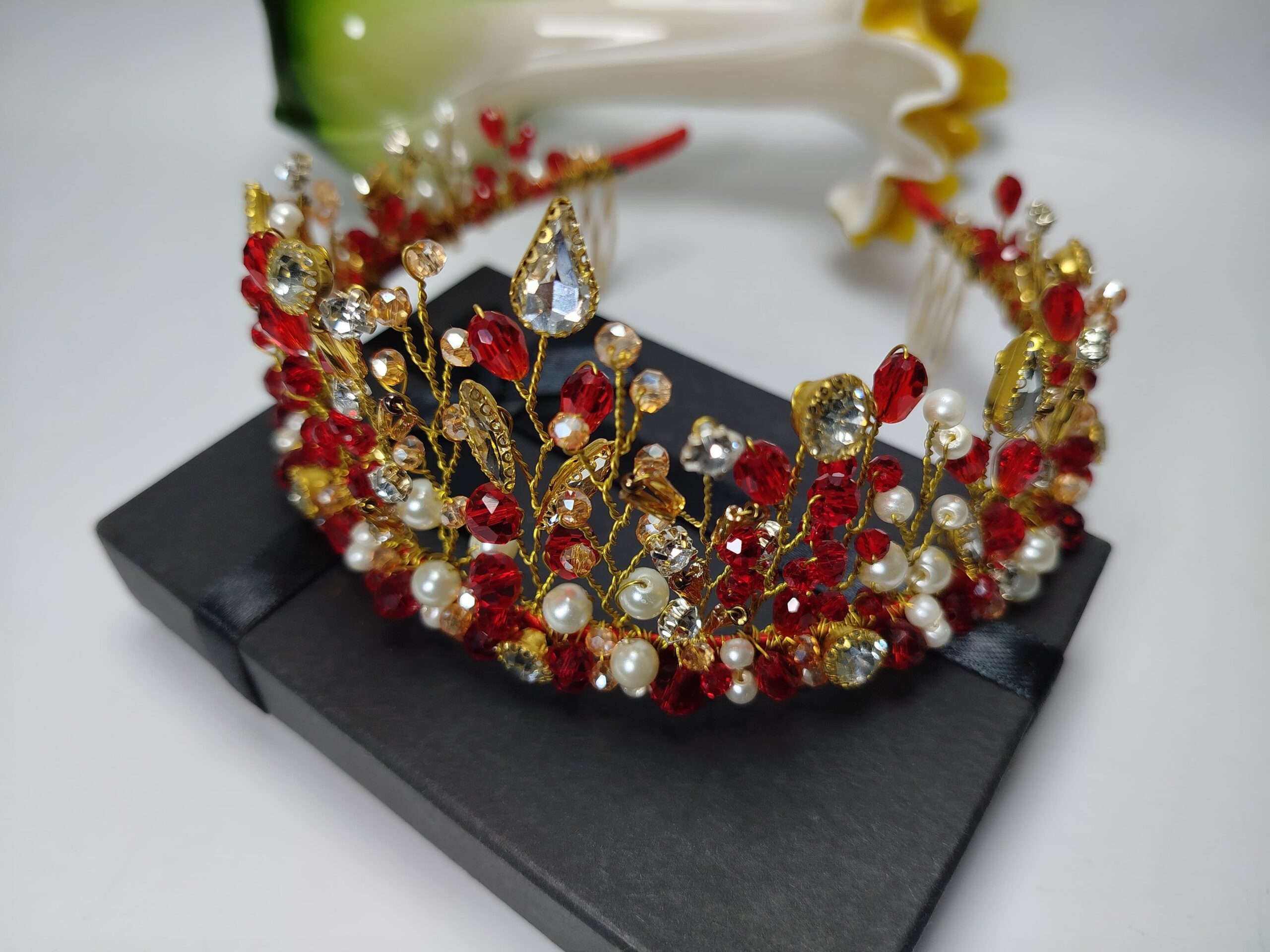 Red Golden Crown for Bride