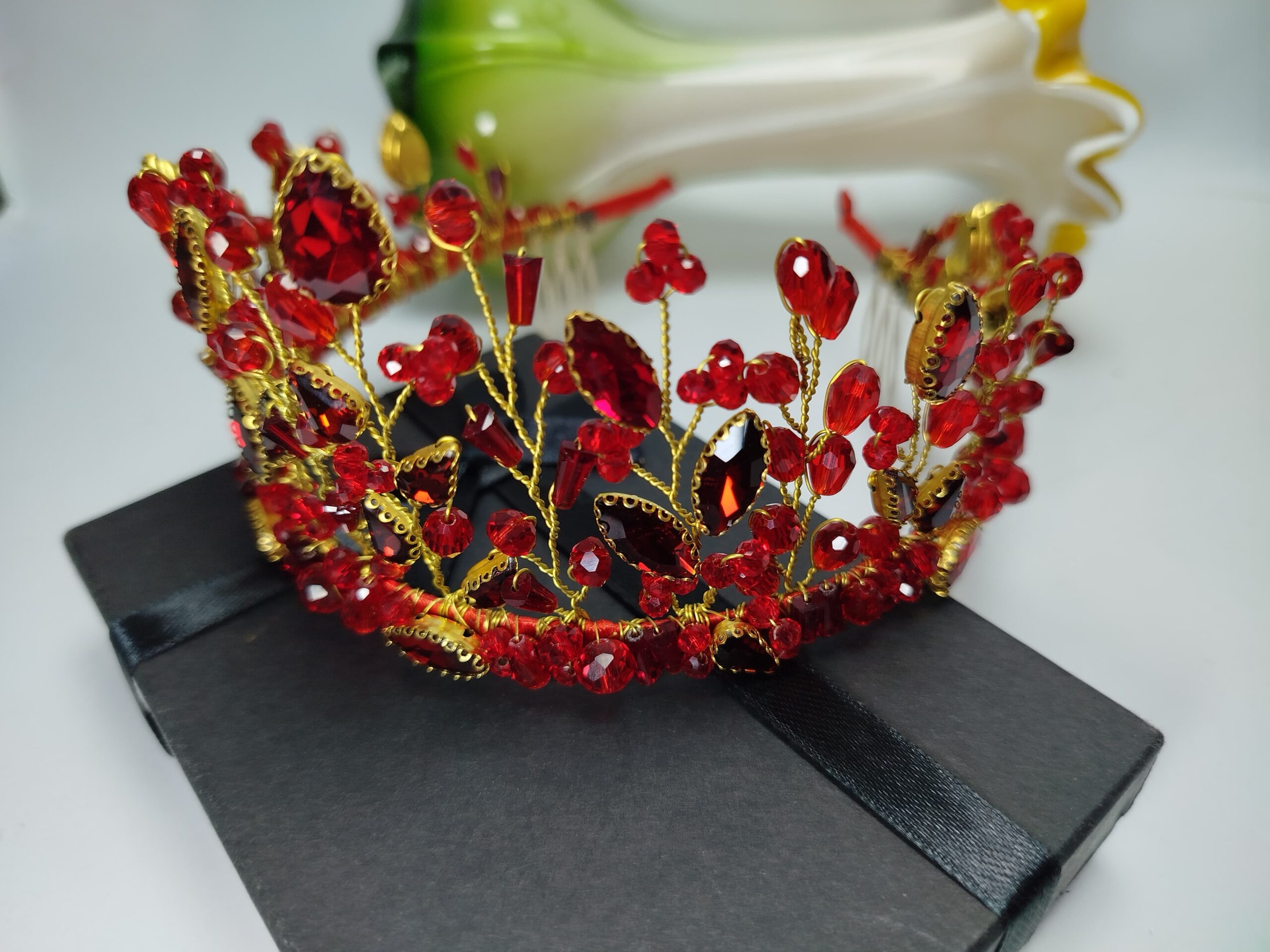 Pure Red Crown for Bride - Image 7