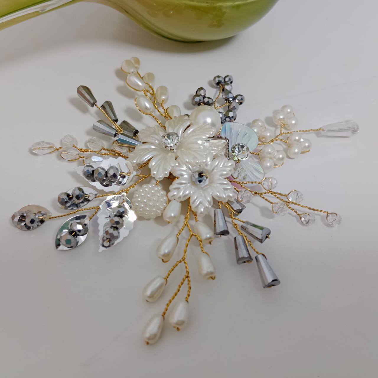 White Silver Hair Pin - Image 2