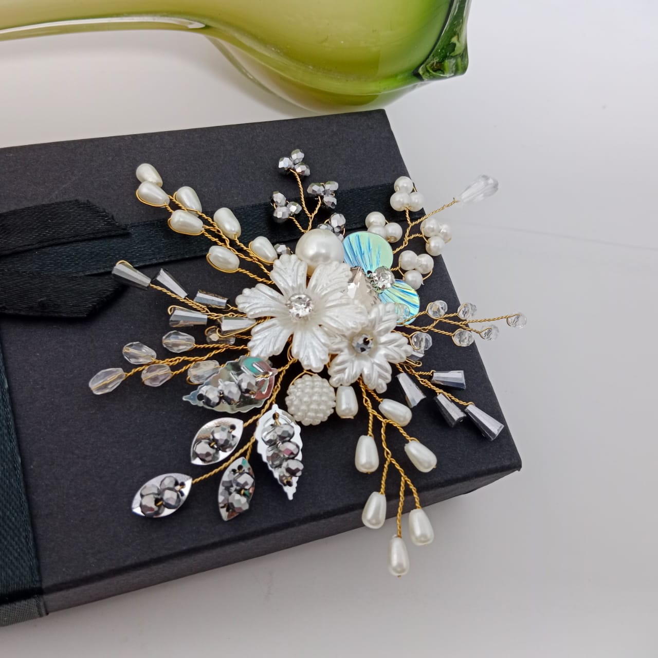 White Silver Hair Pin