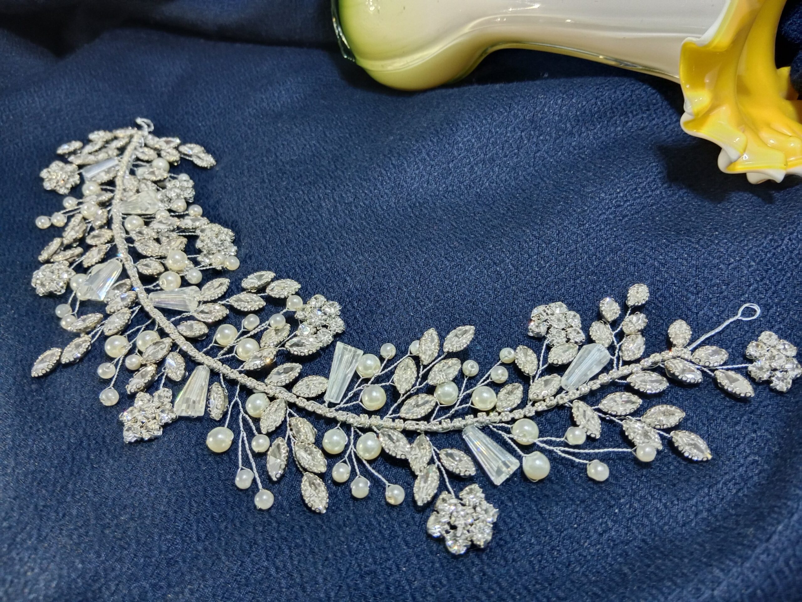 White Silver Head-piece For bridal & Party Wear - Image 10
