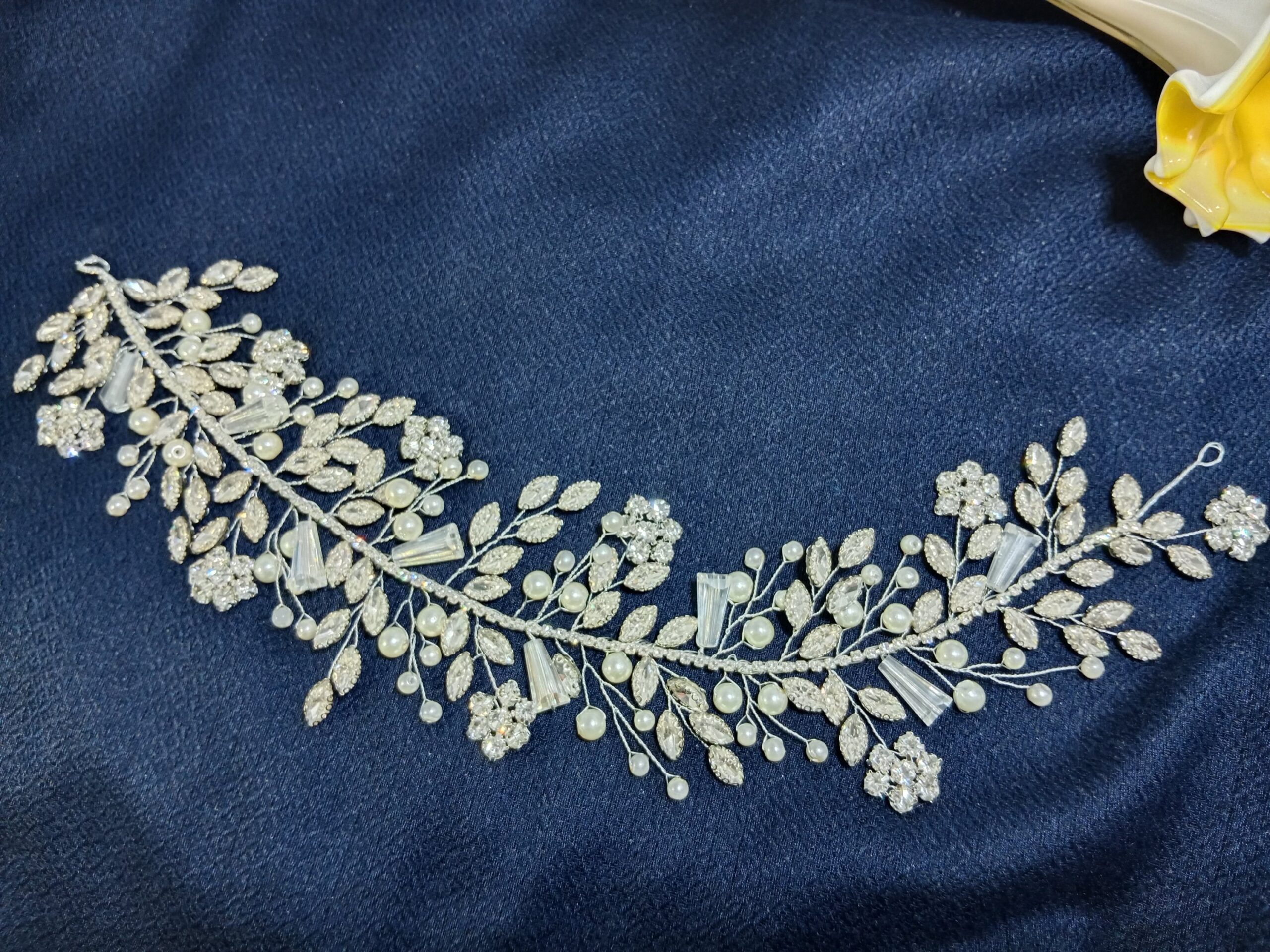 White Silver Head-piece For bridal & Party Wear - Image 5