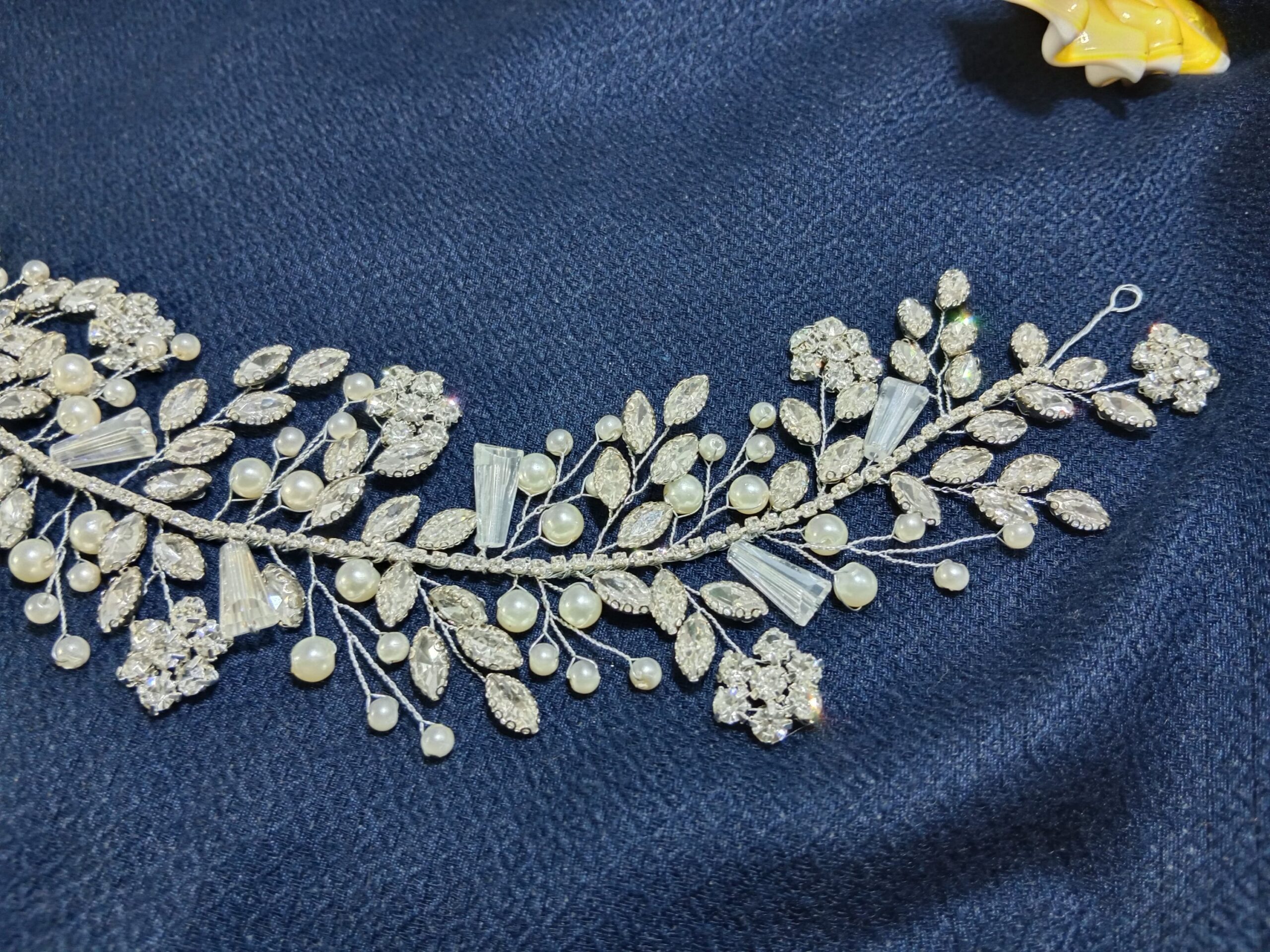 White Silver Head-piece For bridal & Party Wear - Image 7