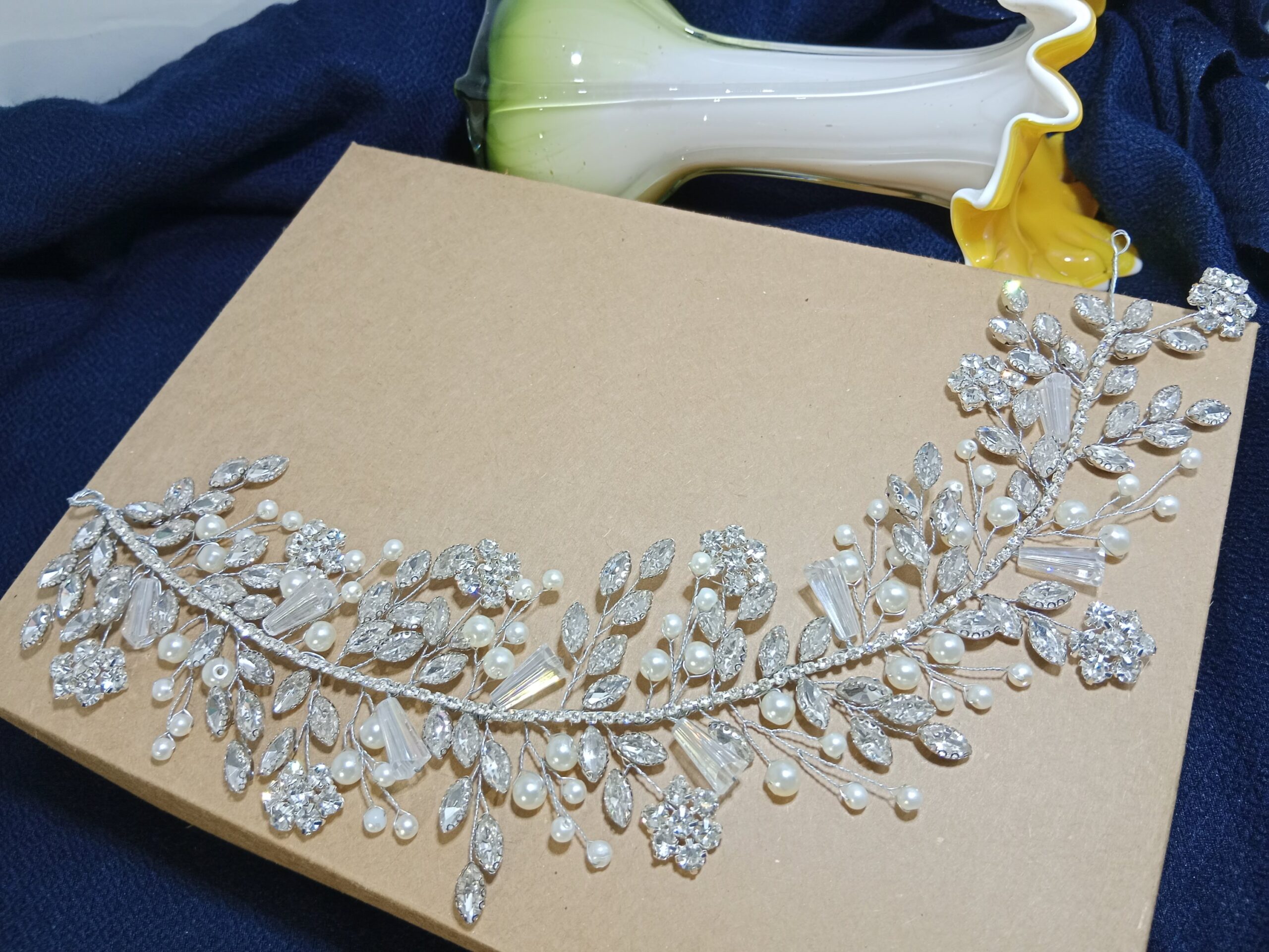 White Silver Head-piece For bridal & Party Wear - Image 6