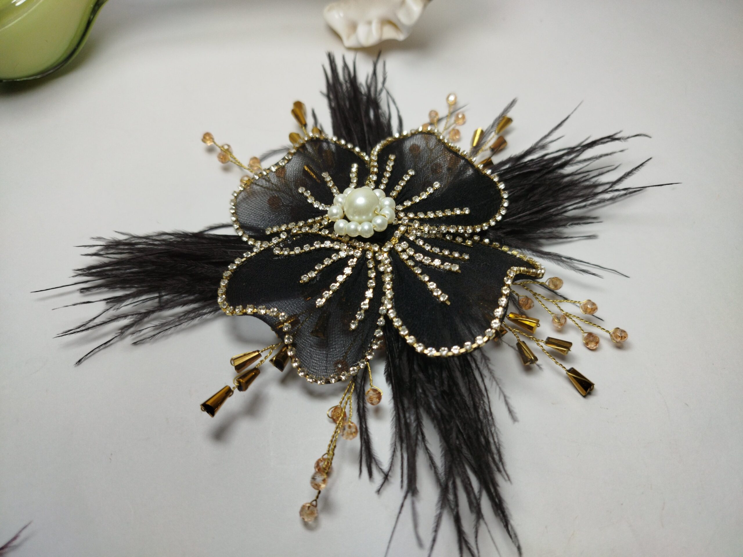 Black Flower Pin for Styling
