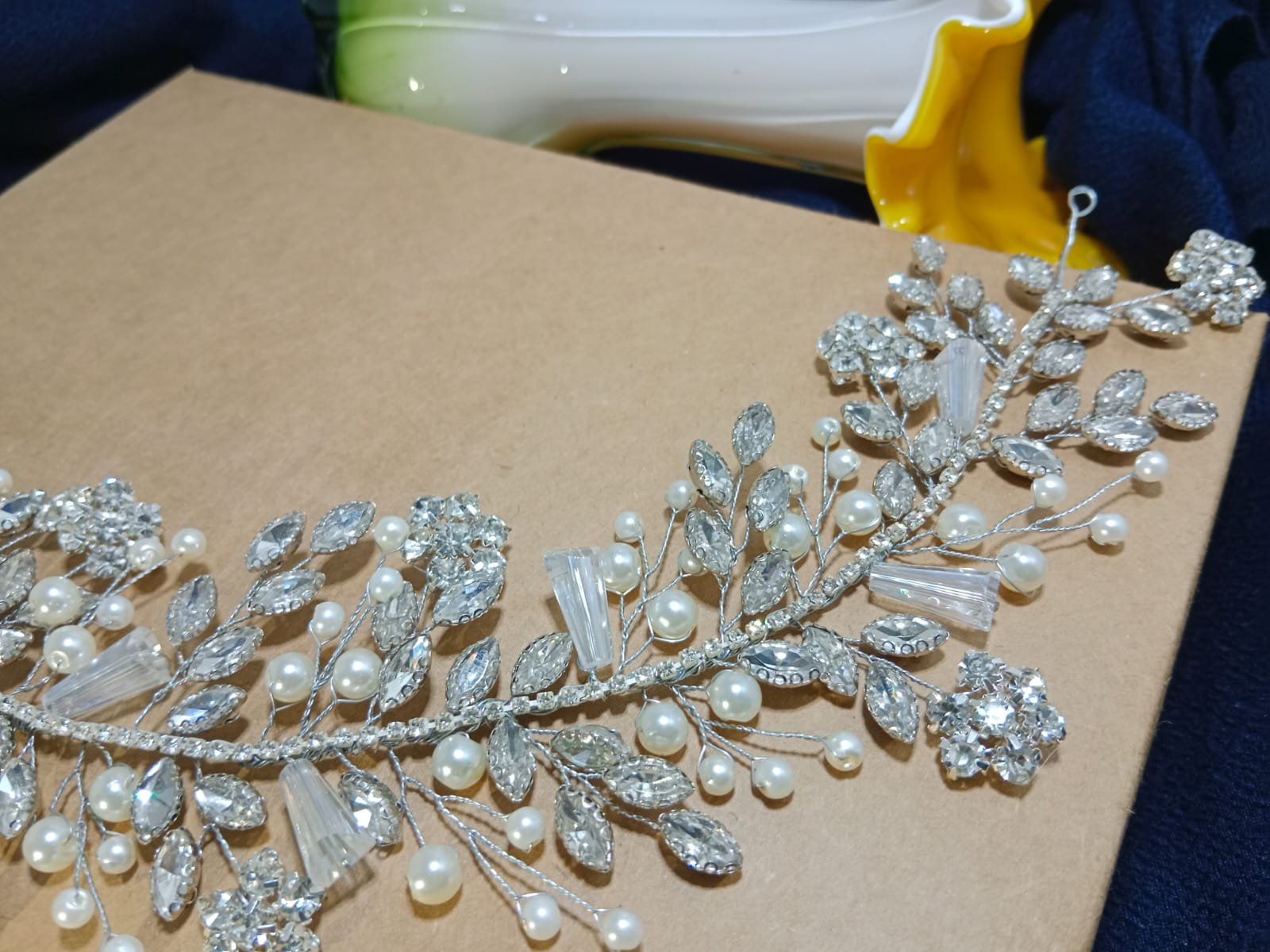 White Silver Head-piece For bridal & Party Wear - Image 4