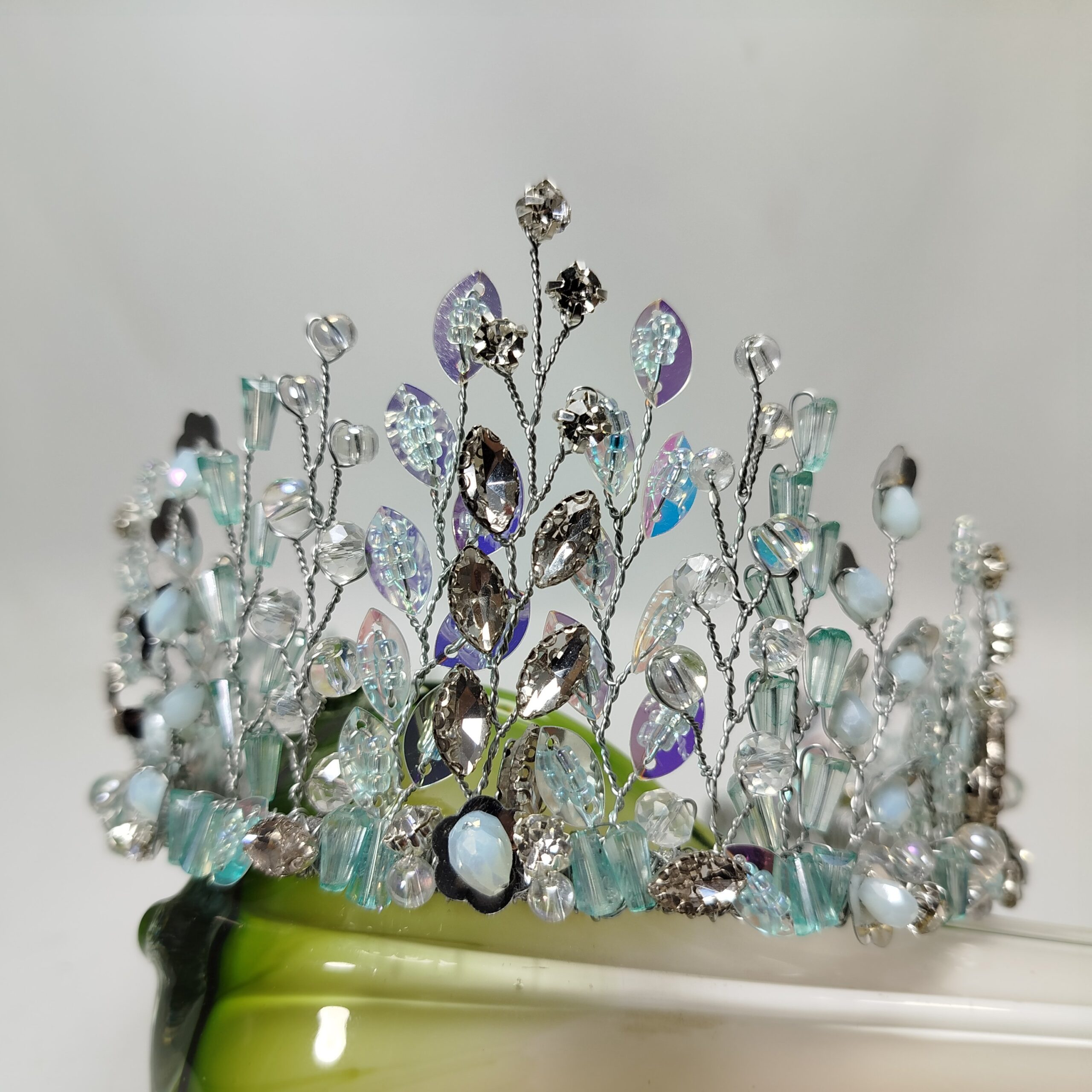 Ice Blue with Sliver Touch Crown For Party & Wedding - Image 4