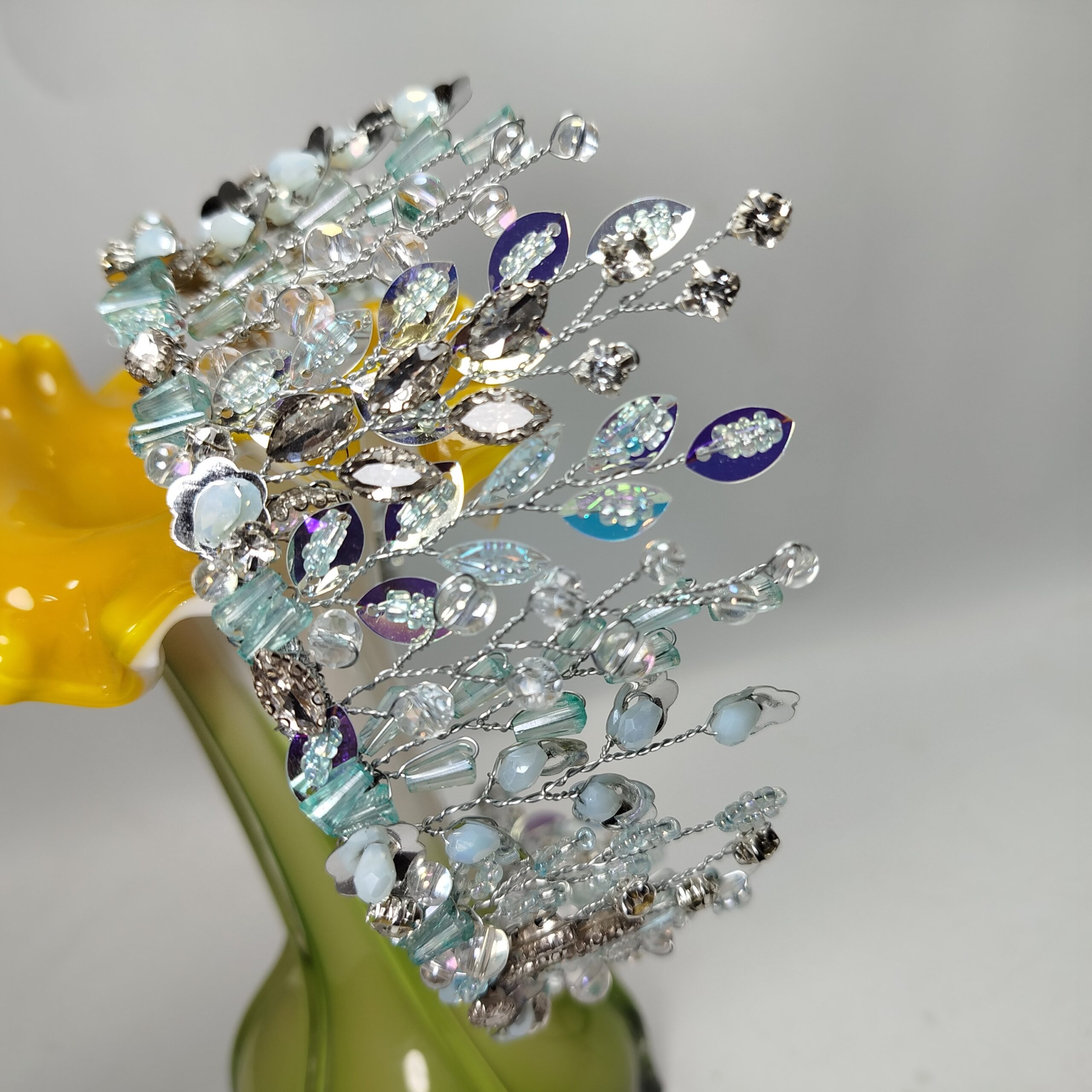 Ice Blue with Sliver Touch Crown For Party & Wedding - Image 2
