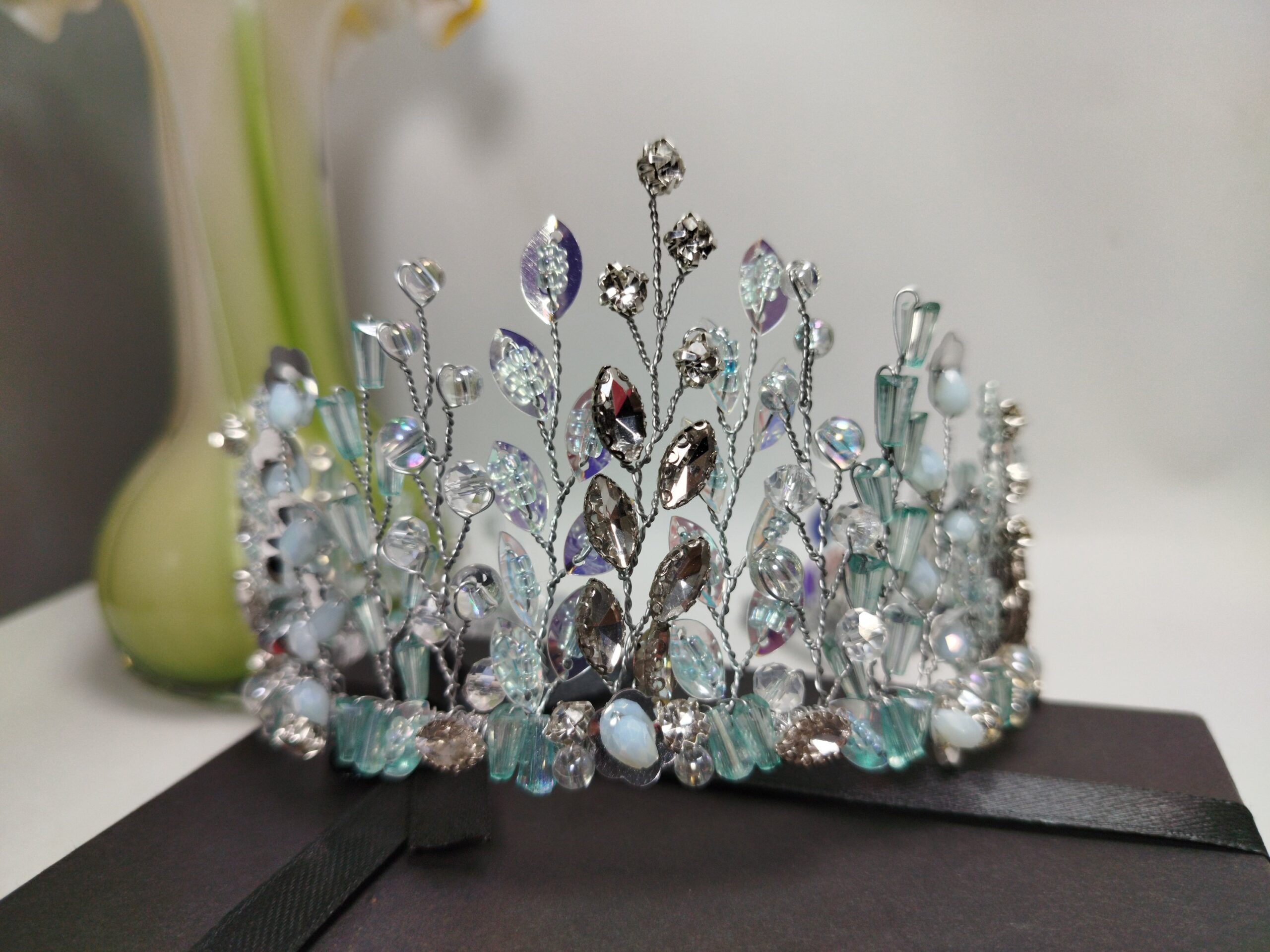 Ice Blue with Sliver Touch Crown For Party & Wedding - Image 9
