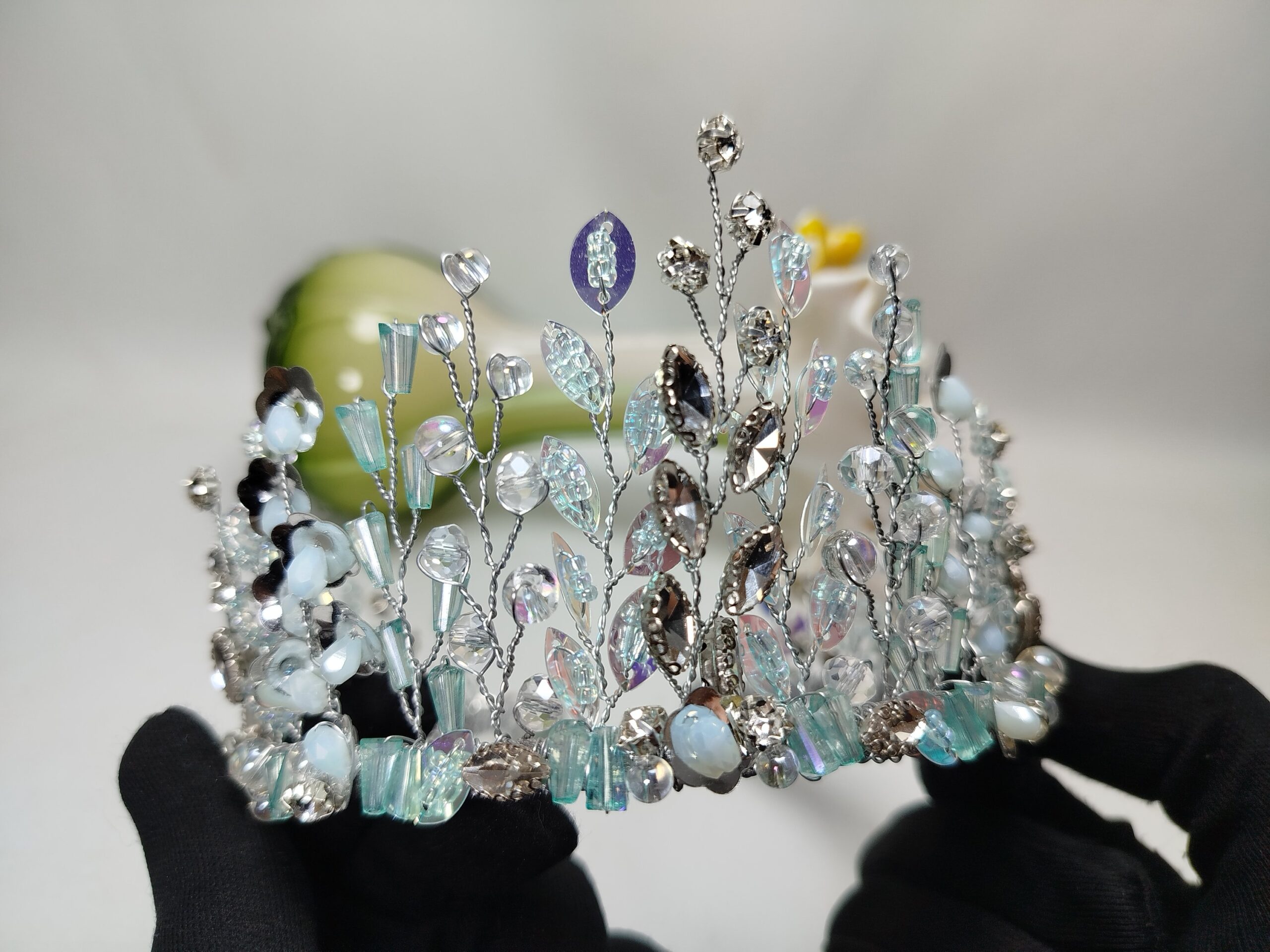 Ice Blue with Sliver Touch Crown For Party & Wedding - Image 6